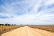 © Neal Pritchard/Stocksy - Flat Dirt road through agricultural farmland