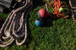 © Rob and Julia Campbell/Stocksy - Outdoor Exercise Equipment on Grass for Group Fitness Activities