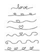 © Anna - Hand drawn Valentine hearts and text love romantic doodle set. Isolated vector illustration for decor and design.
