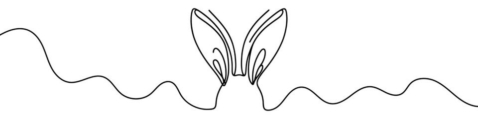 Poster - minimalist vector illustration depicting a rabbit with its long ears drawn with one single continuou