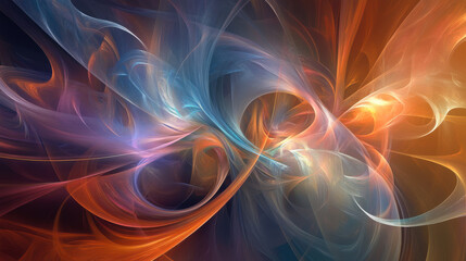 Poster - Colorful abstract swirls with dynamic movements create a mesmerizing visual experience in a vibrant and ethereal composition