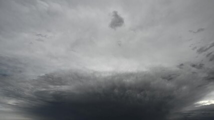 Wall Mural - time lapse of dramatic gray storm clouds moving towards the viewer fill the sky