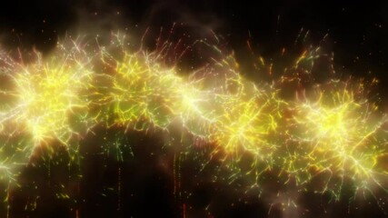 Wall Mural - Happy new year 2025 motion animation. Abstract motion background shining colorful particles. New year and Christmas 2025, 2024 background. Seamless 4K loop video.