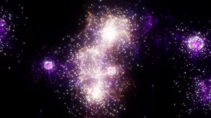 Wall Mural - Happy new year 2025 motion animation. Abstract motion background shining colorful particles. New year and Christmas 2025, 2024 background. Seamless 4K loop video.