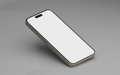 Aufkleber - 3D ultra realistic render illustration high quality smartphone mockup with isolated background. Smart phone mockup collection. Device front view. 3D mobile phone with shadow on white background.