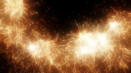 Wall Mural - Happy new year 2025 motion animation. Abstract motion background shining colorful particles. New year and Christmas 2025, 2024 background. Seamless 4K loop video.