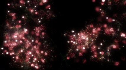 Wall Mural - Happy new year 2025 motion animation. Abstract motion background shining colorful particles. New year and Christmas 2025, 2024 background. Seamless 4K loop video.