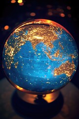 Poster - Illuminated sphere on a desk, perfect for decorative purposes or representing the world