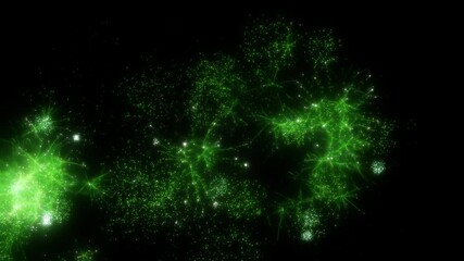 Wall Mural - Happy new year 2025 motion animation. Abstract motion background shining colorful particles. New year and Christmas 2025, 2024 background. Seamless 4K loop video.