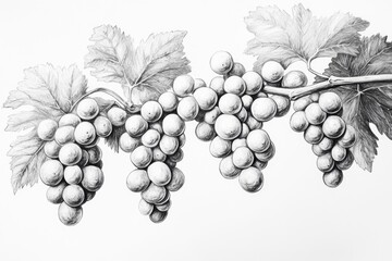 Poster - A cluster of grapes hanging from a vine