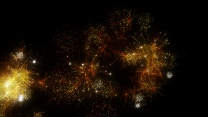 Wall Mural - Happy new year 2025 motion animation. Abstract motion background shining colorful particles. New year and Christmas 2025, 2024 background. Seamless 4K loop video.