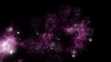 Wall Mural - Happy new year 2025 motion animation. Abstract motion background shining colorful particles. New year and Christmas 2025, 2024 background. Seamless 4K loop video.