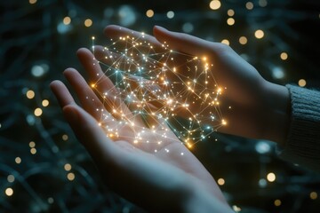 Poster - A person holds a glowing sphere in their hands