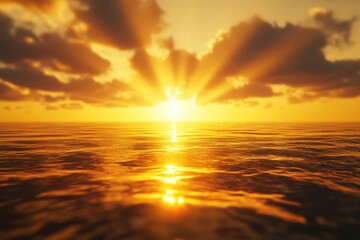 Poster - A serene sunset scene over calm ocean waters