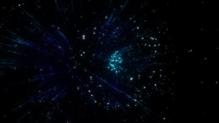 Wall Mural - Happy new year 2025 motion animation. Abstract motion background shining colorful particles. New year and Christmas 2025, 2024 background. Seamless 4K loop video.