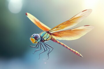 Poster - Dragonfly portrait with blurred background