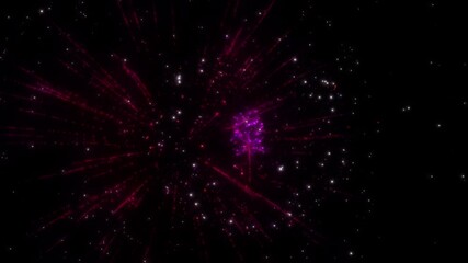 Wall Mural - Happy new year 2025 motion animation. Abstract motion background shining colorful particles. New year and Christmas 2025, 2024 background. Seamless 4K loop video.