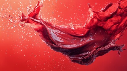 Wall Mural - Elegant splash of red liquid on a vibrant background