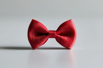 Fototapete - A single red bow tie sits on a table, ready for use