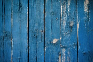 Aufkleber - A detailed view of a section of wooden wall with a calming blue color