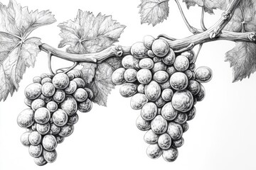 Poster - Fresh grapes hanging from the vine, ripe and ready to eat
