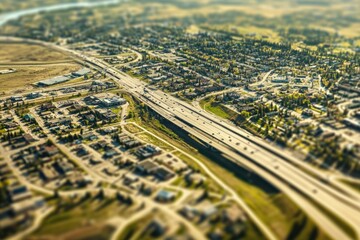 Aufkleber - Aerial view of a busy city with heavy traffic, ideal for use in urban planning or transportation-related projects