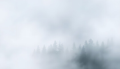 Naklejka na meble mysterious foggy forest isolated with white highlights, png