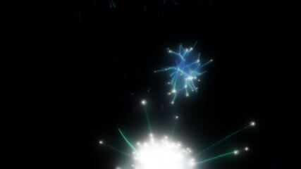 Wall Mural - Happy new year 2025 motion animation. Abstract motion background shining colorful particles. New year and Christmas 2025, 2024 background. Seamless 4K loop video.