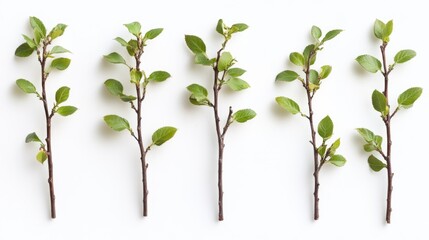 Poster - Image of four tree branches with lush green leaves