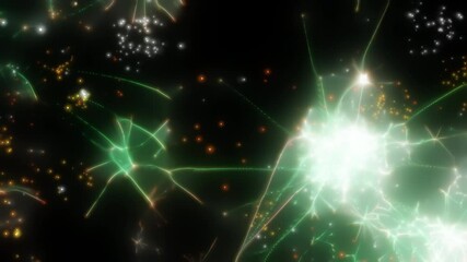 Wall Mural - Happy new year 2025 motion animation. Abstract motion background shining colorful particles. New year and Christmas 2025, 2024 background. Seamless 4K loop video.