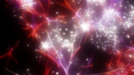 Wall Mural - Happy new year 2025 motion animation. Abstract motion background shining colorful particles. New year and Christmas 2025, 2024 background. Seamless 4K loop video.
