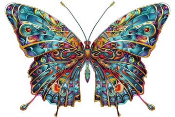 Poster - A beautiful butterfly on a white background