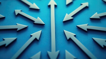 Poster - A collection of arrows moving in various directions, suitable for illustrations, presentations, and educational materials