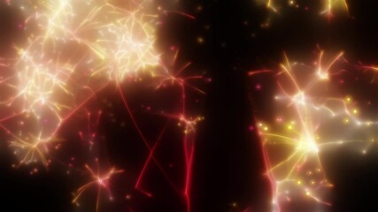 Wall Mural - Happy new year 2025 motion animation. Abstract motion background shining colorful particles. New year and Christmas 2025, 2024 background. Seamless 4K loop video.