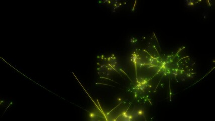 Wall Mural - Happy new year 2025 motion animation. Abstract motion background shining colorful particles. New year and Christmas 2025, 2024 background. Seamless 4K loop video.