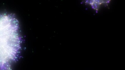 Wall Mural - Happy new year 2025 motion animation. Abstract motion background shining colorful particles. New year and Christmas 2025, 2024 background. Seamless 4K loop video.