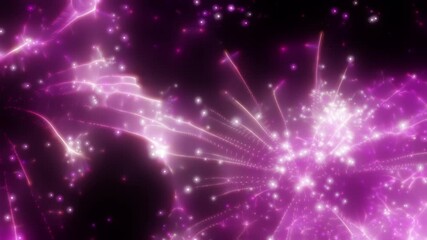 Wall Mural - Happy new year 2025 motion animation. Abstract motion background shining colorful particles. New year and Christmas 2025, 2024 background. Seamless 4K loop video.