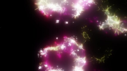 Wall Mural - Happy new year 2025 motion animation. Abstract motion background shining colorful particles. New year and Christmas 2025, 2024 background. Seamless 4K loop video.