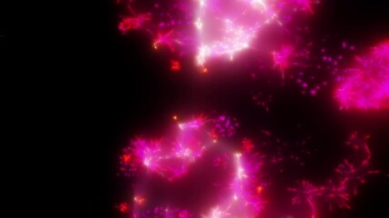 Wall Mural - Happy new year 2025 motion animation. Abstract motion background shining colorful particles. New year and Christmas 2025, 2024 background. Seamless 4K loop video.