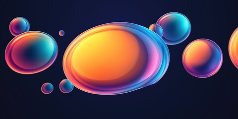 Aufkleber - Abstract design with colorful spheres. Geometric shapes in vivid hues. Modern, dynamic forms. Floating objects. Futuristic concept. Ideal for tech background. Creative project. Visually striking