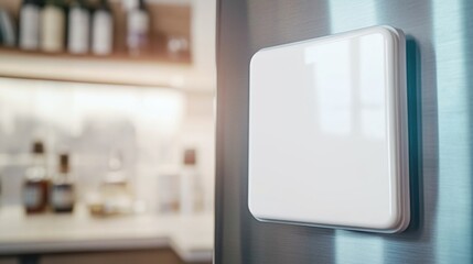 Poster - Close-up view of a standard light switch on a wall, often used in interior design and architectural images