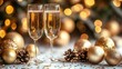 © masyastadnikova - New Year's Eve champagne glasses filled with bright festive holiday lights