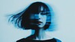 © RaptorWoman - Dynamic portrait of a woman with motion blur suggesting movement or distortion, creating a mysterious and artistic visual effect.