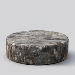 Aufkleber - Round stone marble podium on transparent background. Modern design piece. Versatile product display. Suitable for presenting various items. Neutral backdrop highlights texture, color. Abstract art
