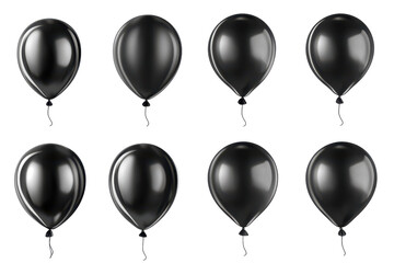 Wall Mural - Black balloons for stylish decor  a minimalist design for any event