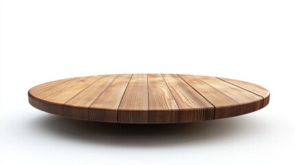Wall Mural - empty wooden podium stage against white background