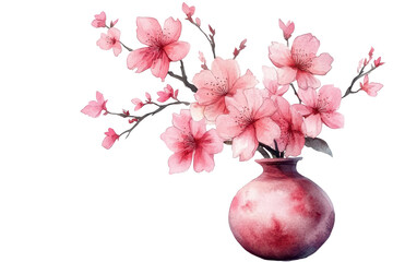 Wall Mural - Delicate pink flowers in a vase for an elegant decor