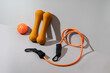 © ADDICTIVE STOCK - Variety of fitness equipment for yoga and strength training