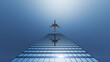 © Bernt Moss/Stocksy - A jet flying above a scyscraper high above