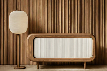 Modern Wooden Cabinet and Lamp Design